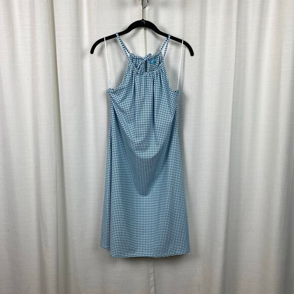 J.McLaughlin Blue&White Print Maria Catalina Cloth Sleeveless Dress Sz.M - Picture 4 of 12